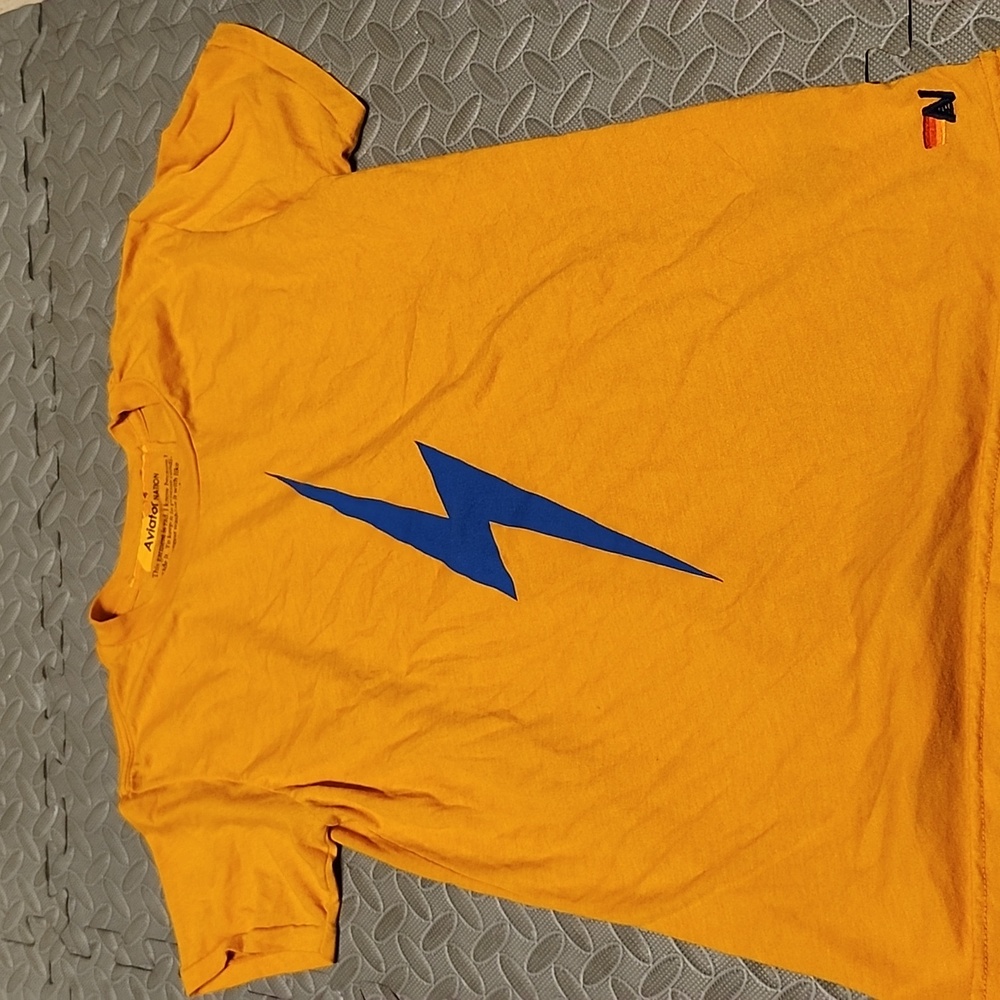 Orange and Blue Aviator Nation Kid's Bolt Tee, 14